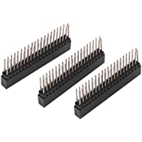 3 Unids 2 x 20 Pines 2.54 m Tono Extra Alto Alto Femenino Fila Doble Pin Encabezados Compatibles Raspberry Pi